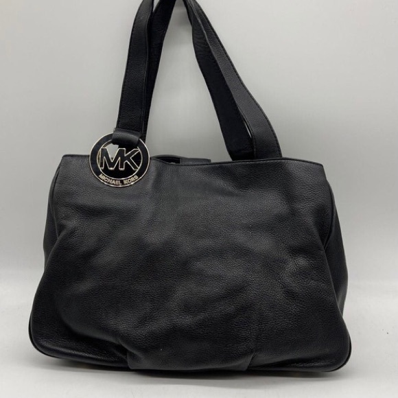 Michael Kors Fulton Shoulder Handbag Purse Medium Black pebble leather - Picture 6 of 7